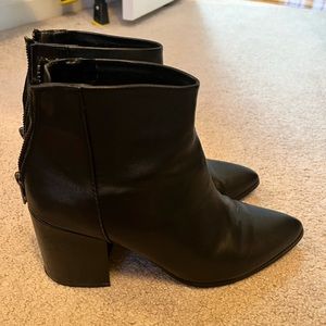 Steve Madden Black Leather Jillian Ankle Boots Booties Size 8.5M